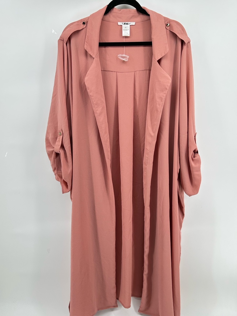 K Jordan Rose-Mauve Open Front Layering Lightweight Summer Cardigan Women's 5X